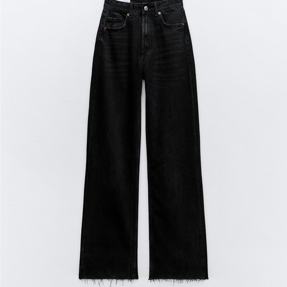 Zara TRF High Rise Wide Leg Jeans Size 0 - Picture 4 of 4